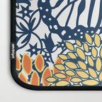Butterfly and Floral Prints, Navy Blue, Orange, Yellow Laptop Sleeve Gallery Image 3