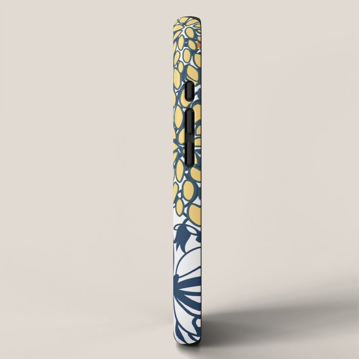 Butterfly and Floral Prints, Navy Blue, Orange, Yellow iPhone Case Gallery Image 2