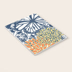 Butterfly and Floral Prints, Navy Blue, Orange, Yellow Notebook Gallery Image 3