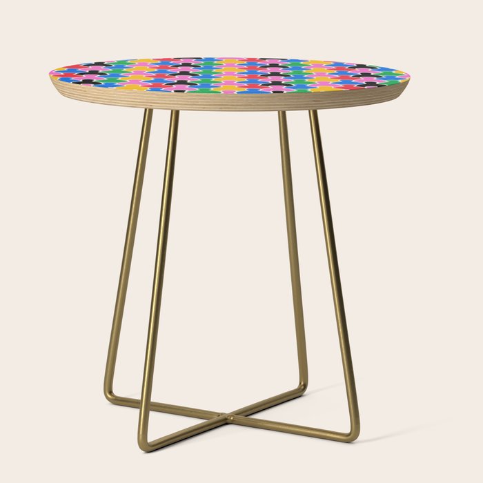Colorful diverse people crowd art pattern Side Table Gallery Image 1