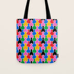 Colorful diverse people crowd art pattern Tote Bag Gallery Image 1
