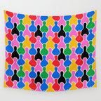 Colorful diverse people crowd art pattern Wall Tapestry Gallery Image 4