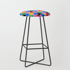 Colorful diverse people crowd art pattern Stool Gallery Image 1