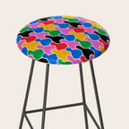 Colorful diverse people crowd art pattern Stool Gallery Image 2