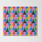 Colorful diverse people crowd art pattern Throw Blanket Gallery Image 2