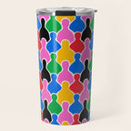 Colorful diverse people crowd art pattern Travel Mug Gallery Image 1