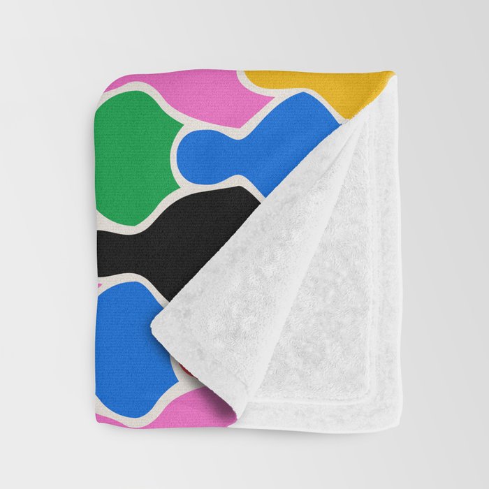 Colorful diverse people crowd art pattern Throw Blanket Gallery Image 3