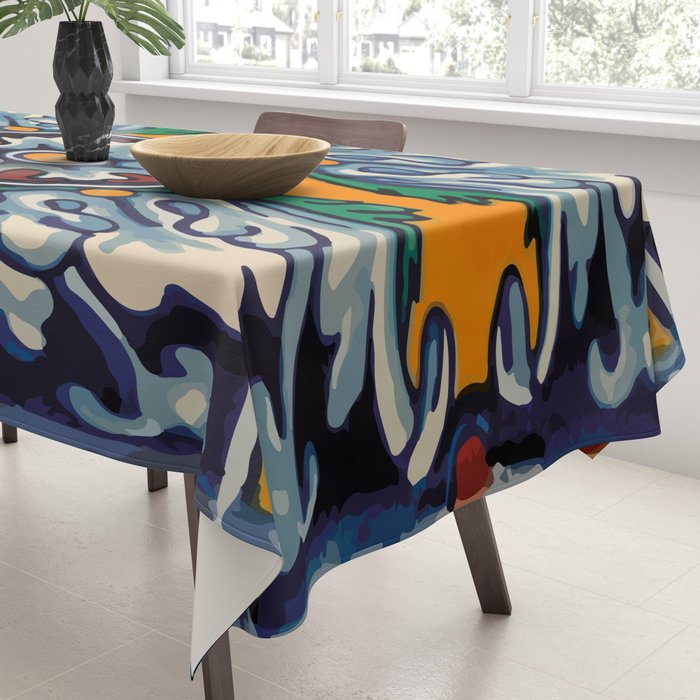 Mandala mexican talavera tile ceramic mosaic Tablecloth Gallery Image 3