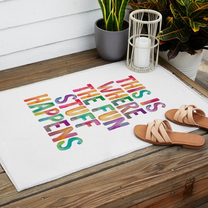 This is Where The Fun Stuff Happens Outdoor Rug Gallery Image 2