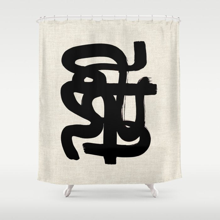 Slithering Ink Shower Curtain Gallery Image 1