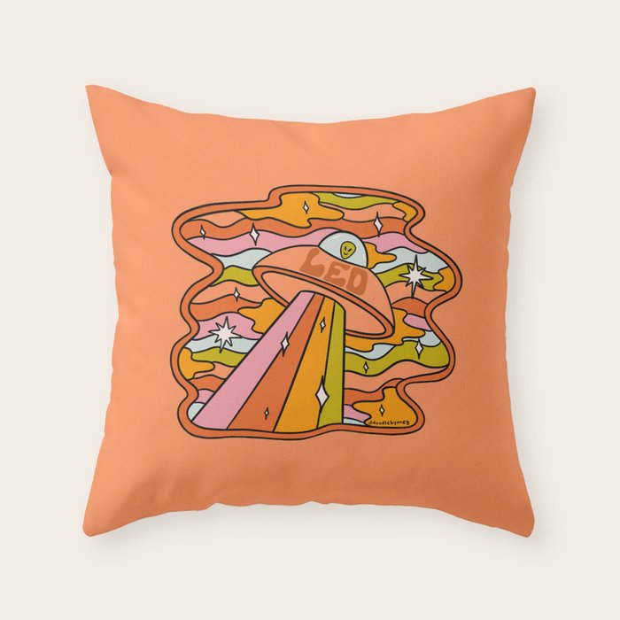 Leo UFO Throw Pillow Gallery Image 1