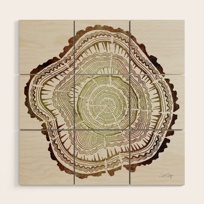 Tree Rings - Watercolor Ombre Wood Wall Art Gallery Image 1