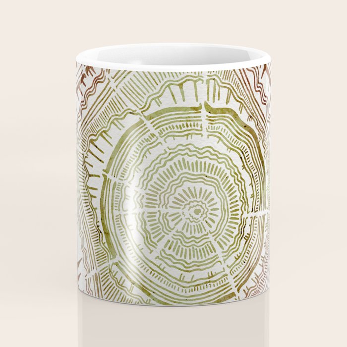 Tree Rings - Watercolor Ombre Coffee Mug Gallery Image 4