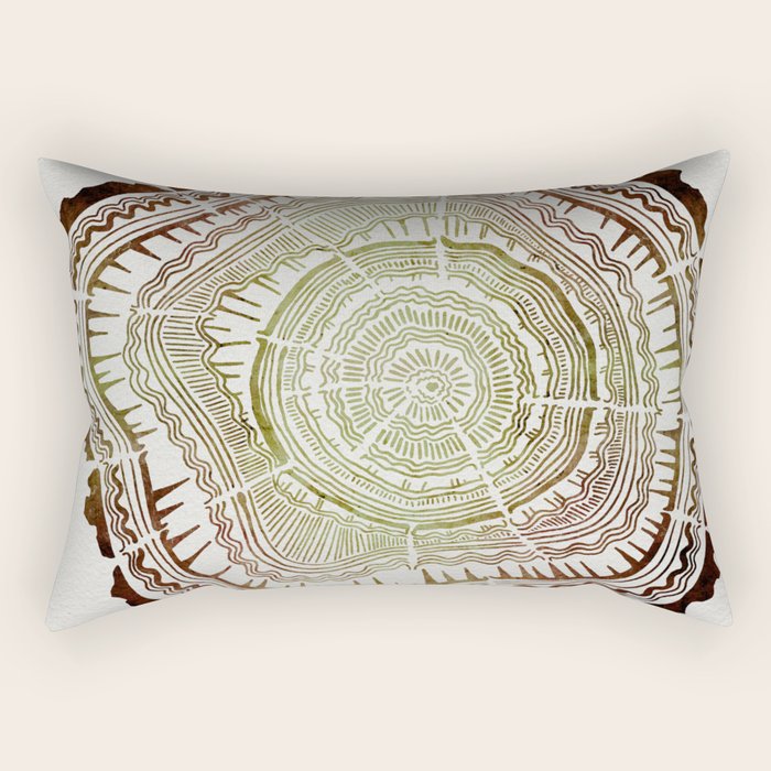Tree Rings - Watercolor Ombre Rectangular Pillow Gallery Image 2