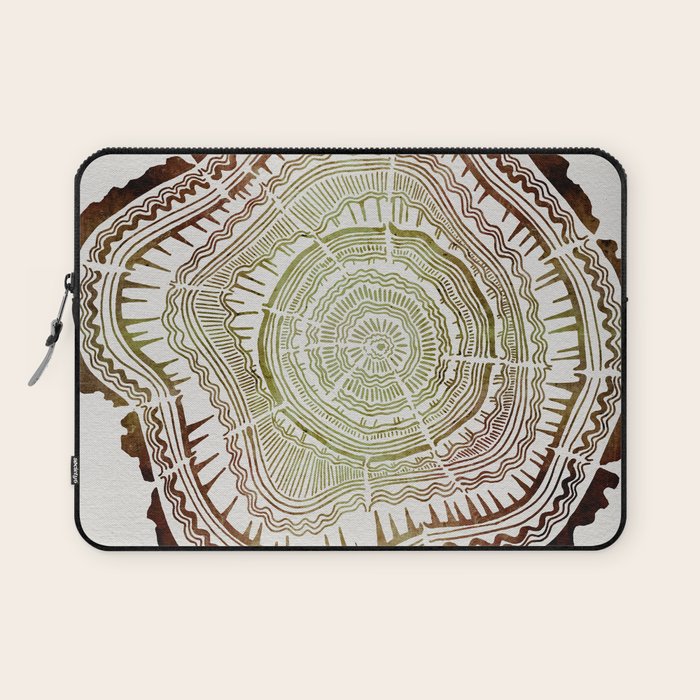 Tree Rings - Watercolor Ombre Laptop Sleeve Gallery Image 1