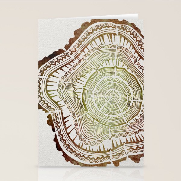 Tree Rings - Watercolor Ombre Stationery Card Gallery Image 1