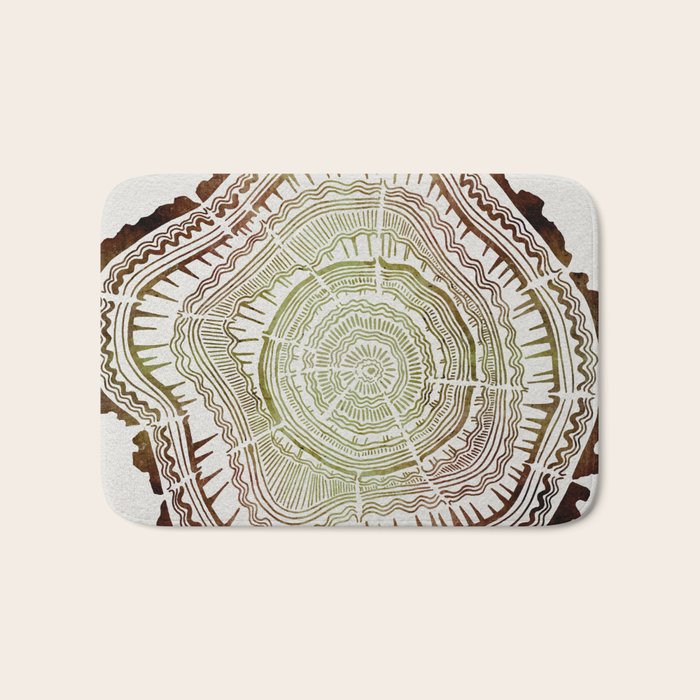 Tree Rings - Watercolor Ombre Bath Mat Gallery Image 1