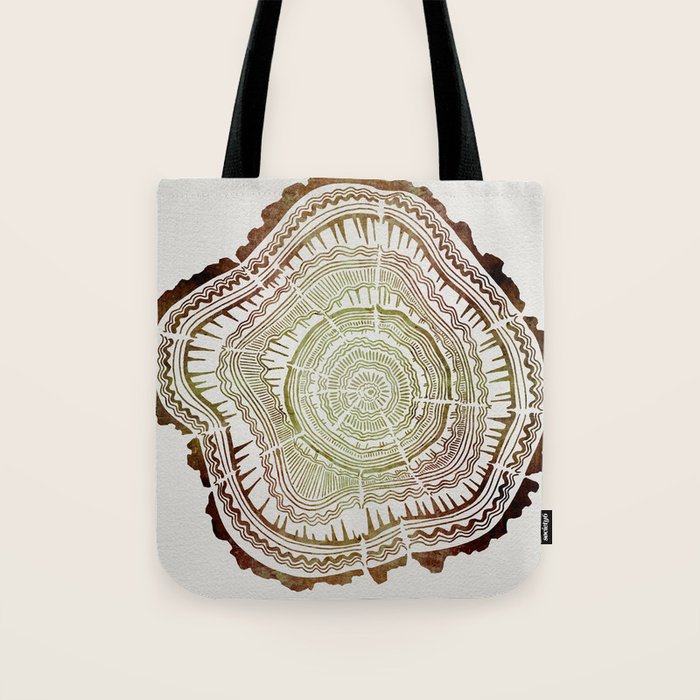 Tree Rings - Watercolor Ombre Tote Bag Gallery Image 1