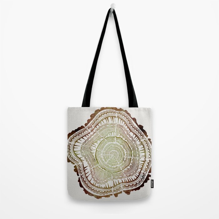 Tree Rings - Watercolor Ombre Tote Bag Gallery Image 2
