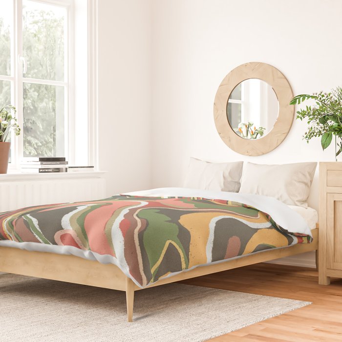 Retro marble #5 Duvet Cover Gallery Image 2
