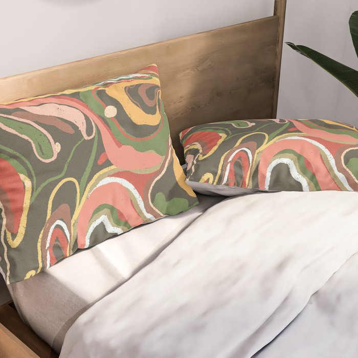 Retro marble #5 Pillow Sham Gallery Image 2