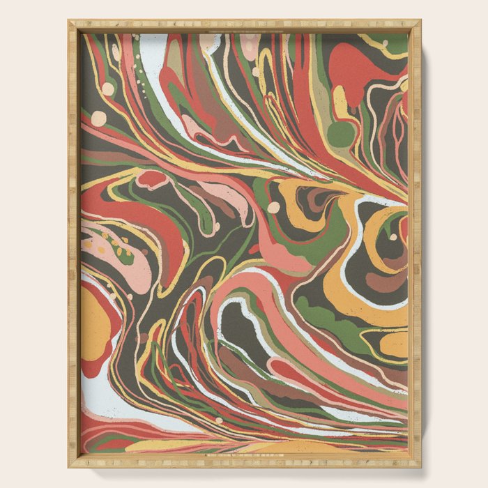 Retro marble #5 Serving Tray Gallery Image 1