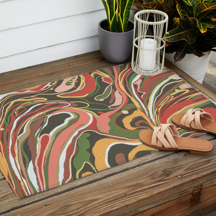 Retro marble #5 Outdoor Rug Gallery Image 2