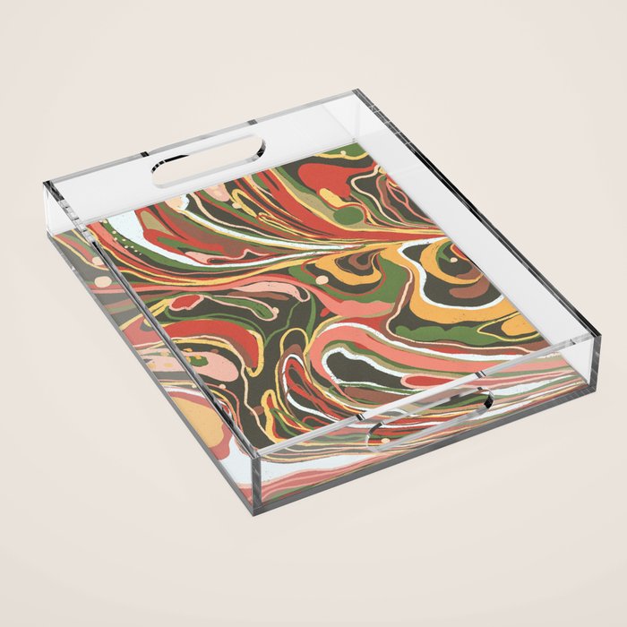 Retro marble #5 Acrylic Tray Gallery Image 1