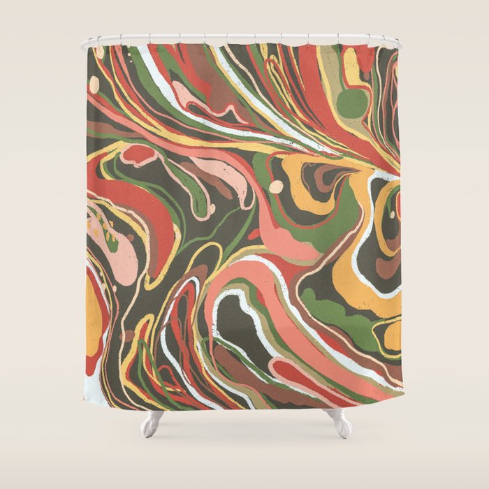 Retro marble #5 Shower Curtain Gallery Image 1
