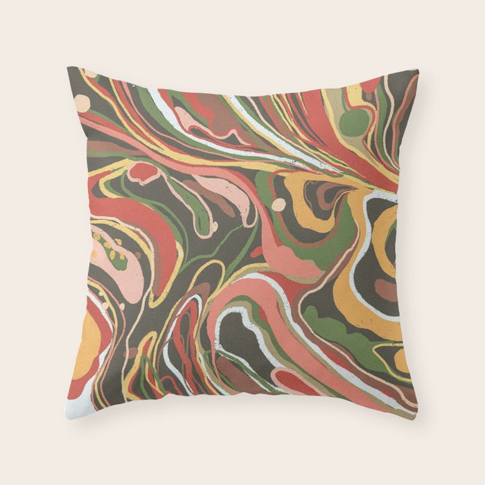 Retro marble #5 Throw Pillow Gallery Image 6