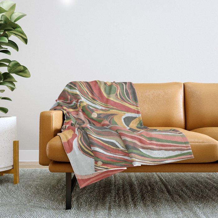 Retro marble #5 Throw Blanket Gallery Image 1
