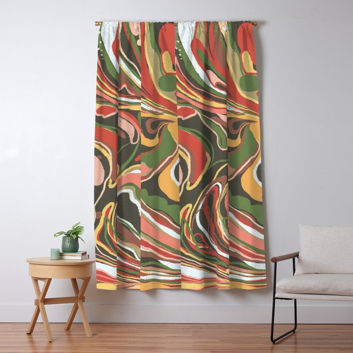 Retro marble #5 Window Curtain Gallery Image 5