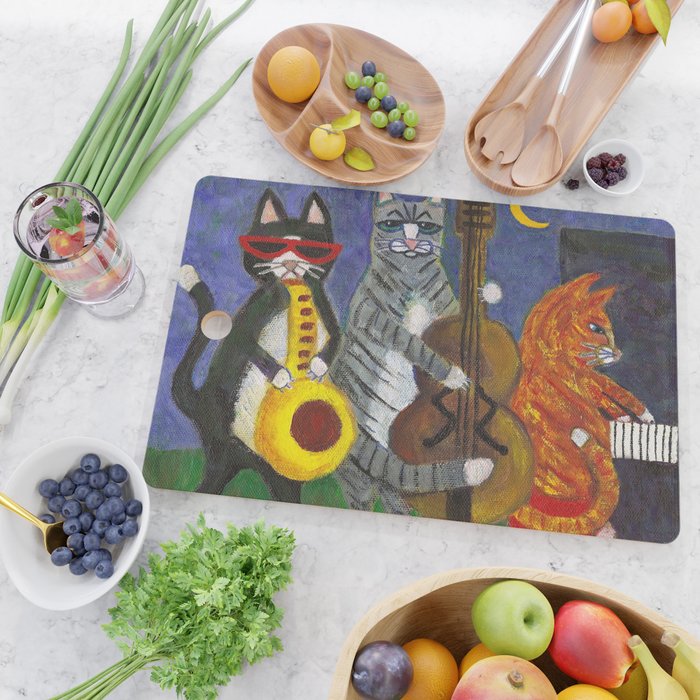 Jazz Cats Cutting Board Gallery Image 2