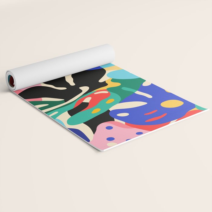 Colorful tropical plant leaves art pattern Yoga Mat Gallery Image 2