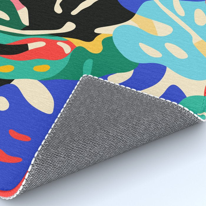 Colorful tropical plant leaves art pattern Rug Gallery Image 4