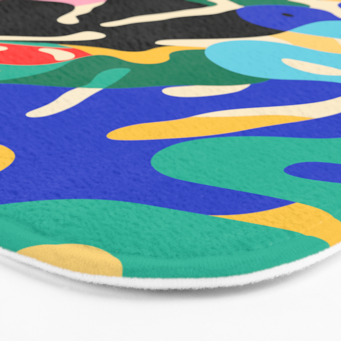 Colorful tropical plant leaves art pattern Bath Mat Gallery Image 3