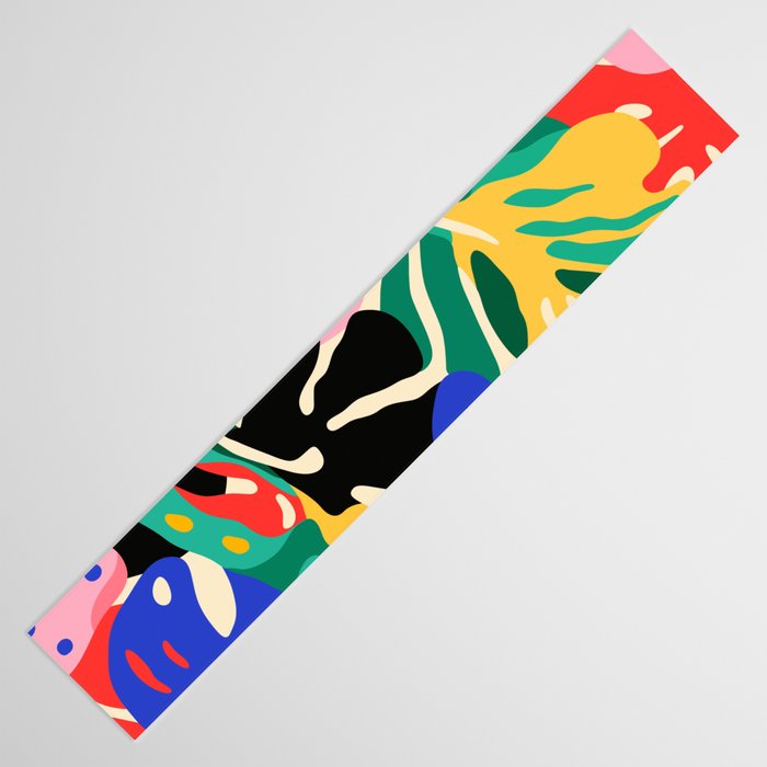 Colorful tropical plant leaves art pattern Table Runner Gallery Image 3