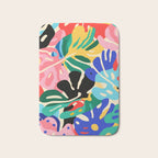 Colorful tropical plant leaves art pattern Bath Mat Gallery Image 1