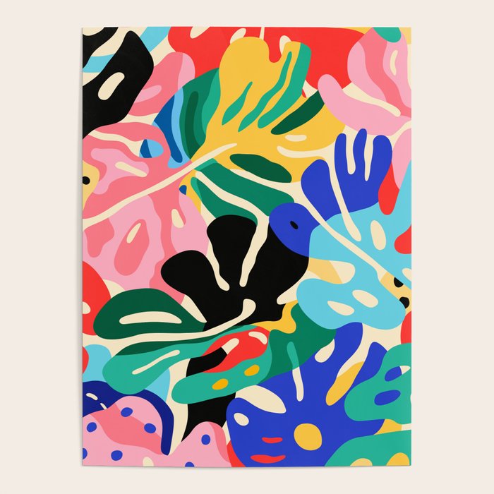 Colorful tropical plant leaves art pattern Poster Gallery Image 4