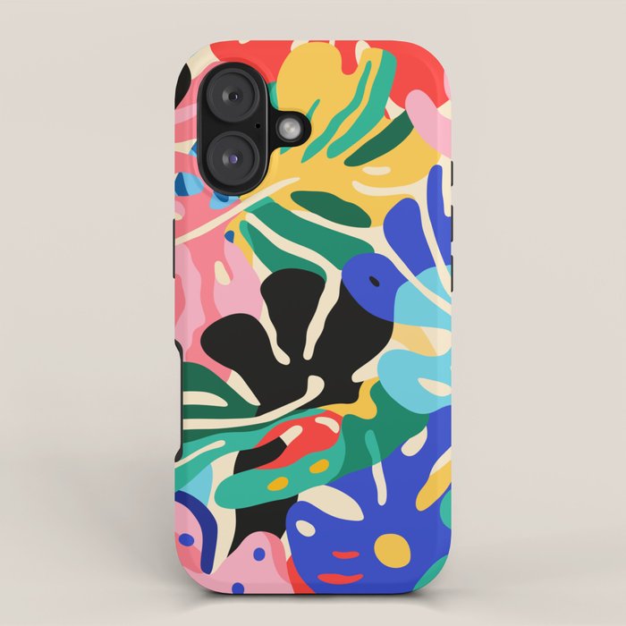 Colorful tropical plant leaves art pattern iPhone Case Gallery Image 1
