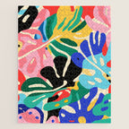 Colorful tropical plant leaves art pattern Jigsaw Puzzle Gallery Image 1