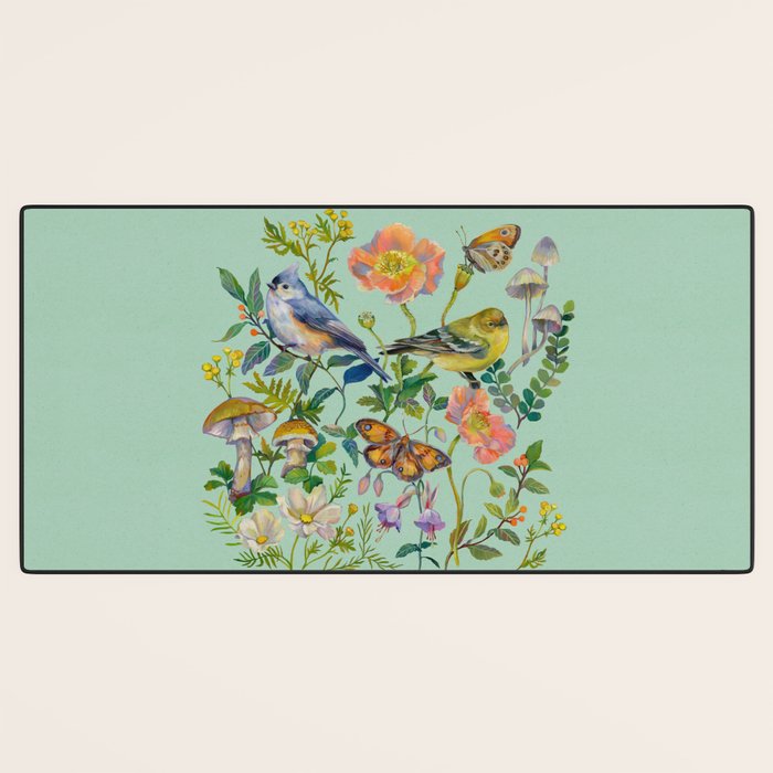 Flower Birds Garden Desk Mat Gallery Image 3