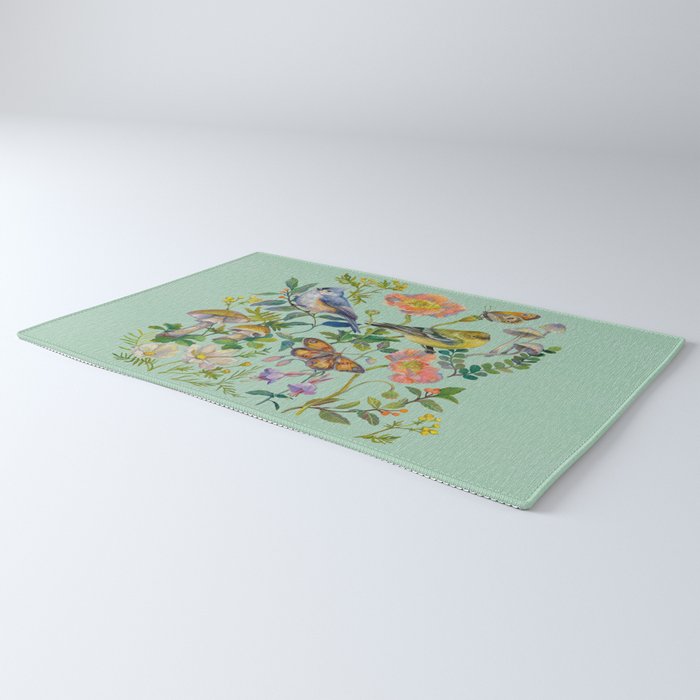 Flower Birds Garden Rug Gallery Image 3