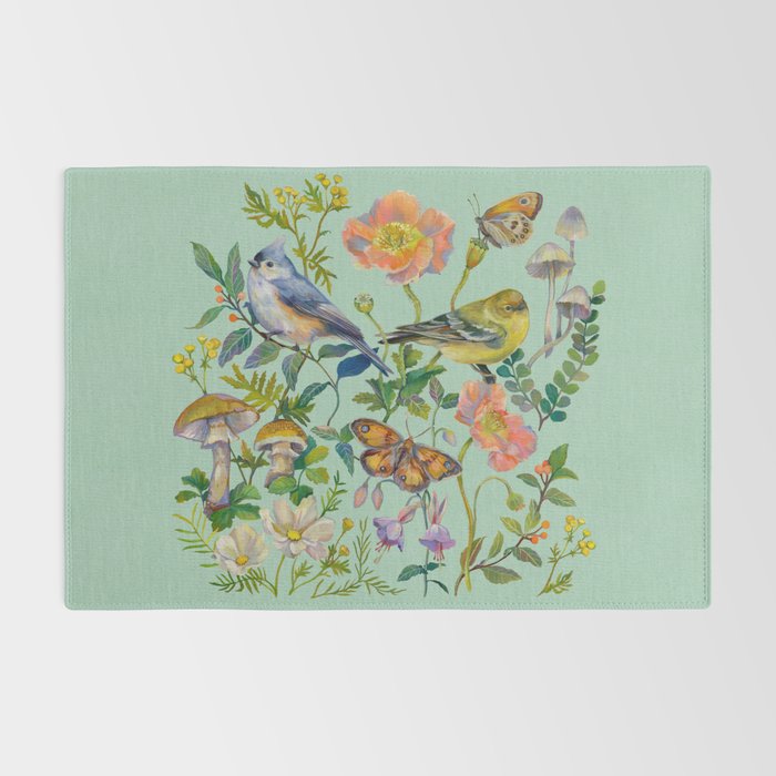 Flower Birds Garden Rug Gallery Image 2