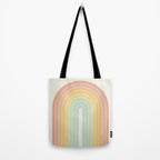 Gradient Arch XIV Pastel Mid Century Modern Rainbow Tote Bag Gallery Image 2