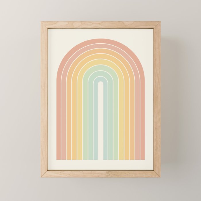 Gradient Arch XIV Pastel Mid Century Modern Rainbow Mini Art Print Gallery Image 1