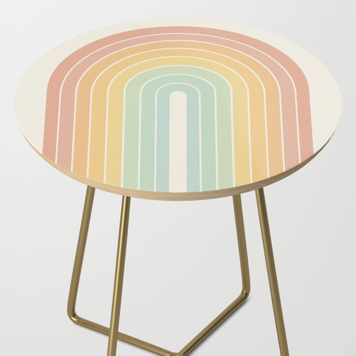 Gradient Arch XIV Pastel Mid Century Modern Rainbow Side Table Gallery Image 2