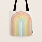 Gradient Arch XIV Pastel Mid Century Modern Rainbow Tote Bag Gallery Image 1