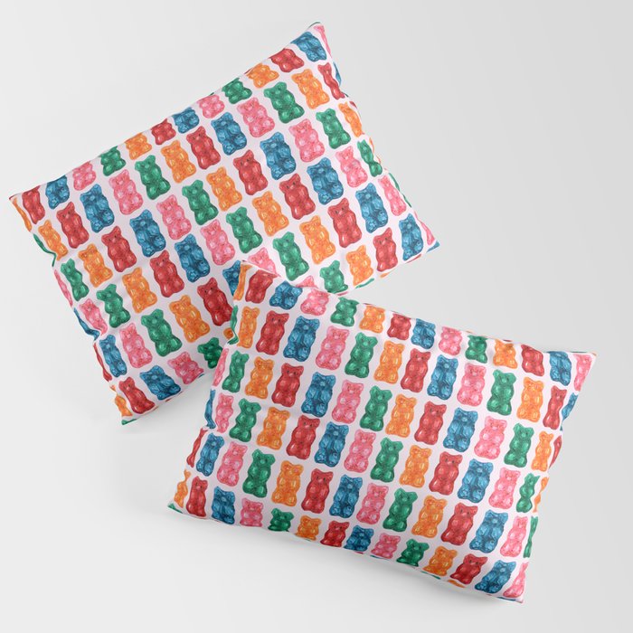 Gummy Bear Rainbow on PInk Pillow Sham Gallery Image 3