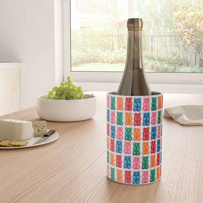 Gummy Bear Rainbow on PInk Wine Chiller Gallery Image 4
